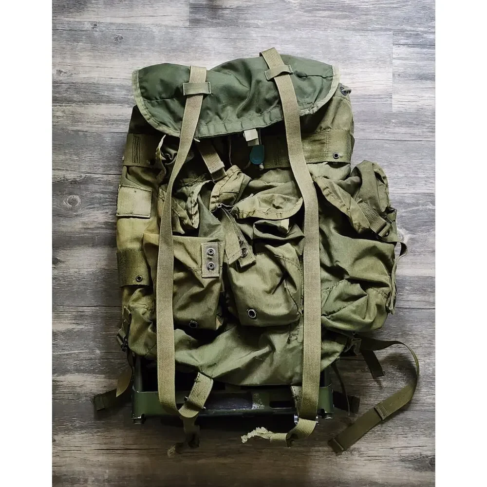 Vintage US Army Field Pack Combat LC-1 Medium Alice Backpack Metal Frame & Strap